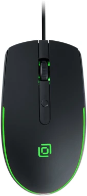 Мышь Оклик 100M черный оптическая 1600dpi USB для ноутбука 4but (1909417)