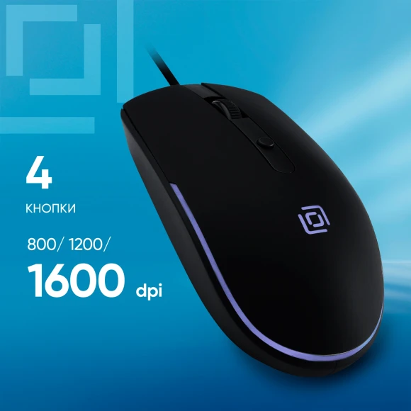 Мышь Оклик 100M черный оптическая 1600dpi USB для ноутбука 4but (1909417) Мышь Оклик 100M черный оптическая 1600dpi USB для ноутбука 4but (1909417)