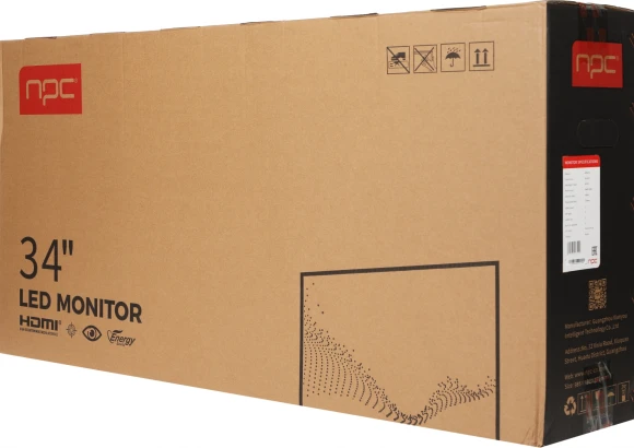 Монитор NPC 34" MP3414 черный VA LED 21:9 HDMI M/M матовая HAS Piv 3000:1 250cd 178гр/178гр 3440x1440 165Hz G-Sync FreeSync DP 2K 9кг