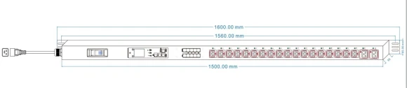 Блок распределения питания Powercom PDU-16AVMS20-18C13-2C19 Блок распределения питания Powercom PDU-16AVMS20-18C13-2C19