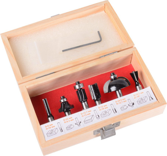 Набор фрез по дер. Вихрь 73/10/6/20 d(посад.)=8мм (фрезеры) (упак.:6шт) Набор фрез по дер. Вихрь 73/10/6/20 d(посад.)=8мм (фрезеры) (упак.:6шт)