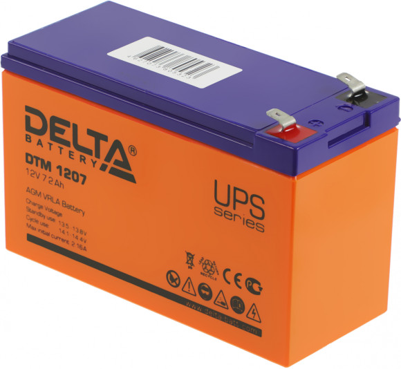 Батарея для ИБП Delta DTM 1207 12В 7.2Ач Батарея для ИБП Delta DTM 1207 12В 7.2Ач