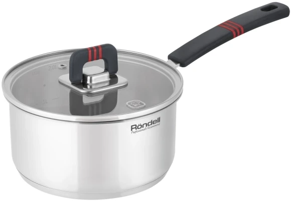 Ковш Rondell Stripes RDS-1635 2л. d=18см (с крышкой) стальной