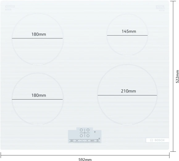 Индукционная варочная поверхность Bosch Serie 6 PUE612BB1E белый