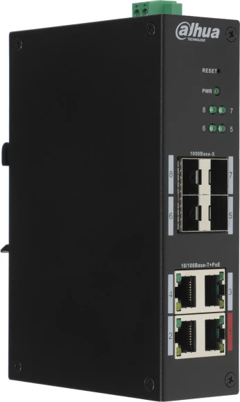 Коммутатор Dahua DH-HS4408-4ET-96 (L2) 4x100Мбит/с 4x1Гбит/с 4SFP 4PoE 96W управляемый