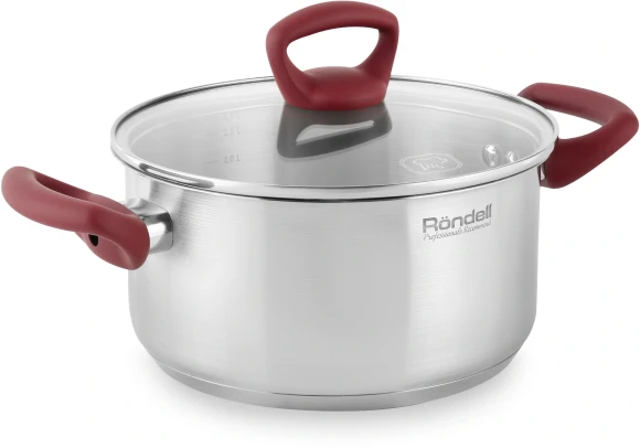 Кастрюля Rondell Heidi RDS-1114 4.8л. d=24см (с крышкой) стальной Кастрюля Rondell Heidi RDS-1114 4.8л. d=24см (с крышкой) стальной
