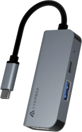 Разветвитель USB-C Lyambda LC118 5порт. серый