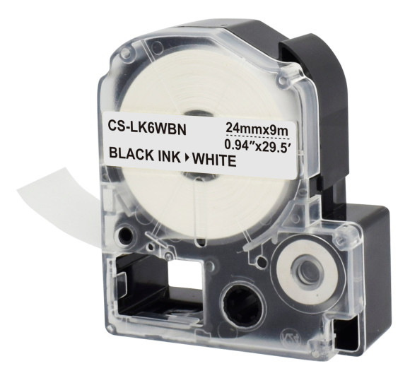 Картридж ленточный Cactus CS-LK6WBN LK-6WBN черный на белом 24x9 для Epson LW700/LW600P/LW1000P/Z700/Z900