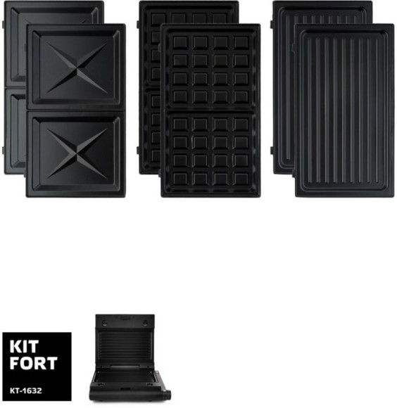 Электрогриль Kitfort КТ-1632 1000Вт черный Электрогриль Kitfort КТ-1632 1000Вт черный