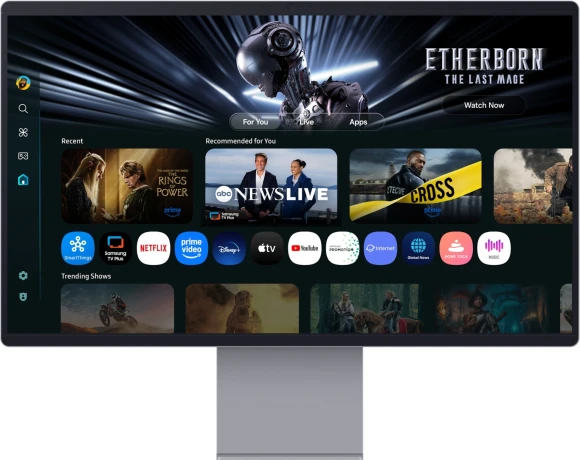 Монитор Samsung 32" Smart Monitor M9 LS32FM902SIXCI графитовый серый OLED LED 16:9 HDMI M/M Cam матовая HAS 250cd 178гр/178гр 3840x2160 165Hz FreeSync Premium Pro DP 4K USB 8.4кг