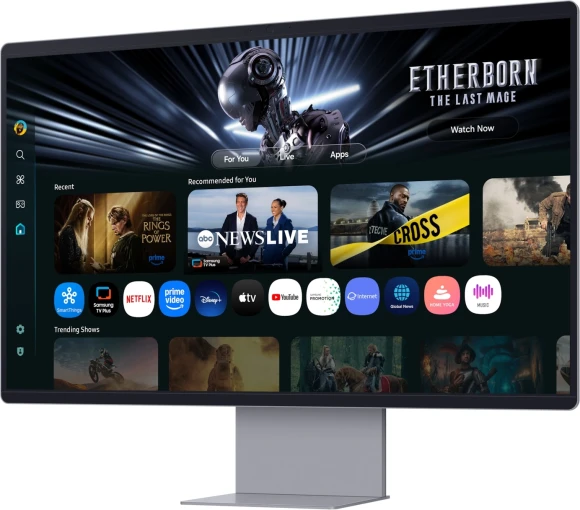 Монитор Samsung 32" Smart Monitor M9 LS32FM902SIXCI графитовый серый OLED LED 16:9 HDMI M/M Cam матовая HAS 250cd 178гр/178гр 3840x2160 165Hz FreeSync Premium Pro DP 4K USB 8.4кг