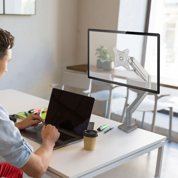 Кронштейн для мониторов Arm Media LCD-T35 серебристый 17"-34" макс.9кг настольный поворот и наклон верт.перемещ. Кронштейн для мониторов Arm Media LCD-T35 серебристый 17"-34" макс.9кг настольный поворот и наклон верт.перемещ.