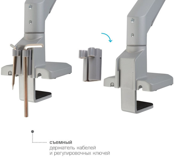 Кронштейн для мониторов Arm Media LCD-T35 серебристый 17"-34" макс.9кг настольный поворот и наклон верт.перемещ. Кронштейн для мониторов Arm Media LCD-T35 серебристый 17"-34" макс.9кг настольный поворот и наклон верт.перемещ.