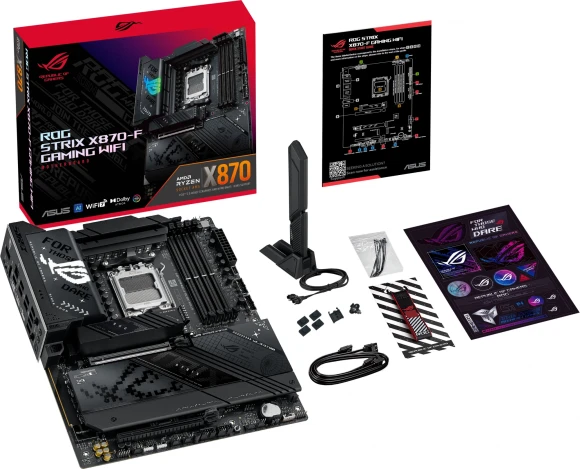 Материнская плата Asus ROG STRIX X870-F GAMING WIFI Socket AM5 AMD X870 4xDDR5 ATX AC`97 8ch(7.1) 2.5Gg RAID+HDMI+DP