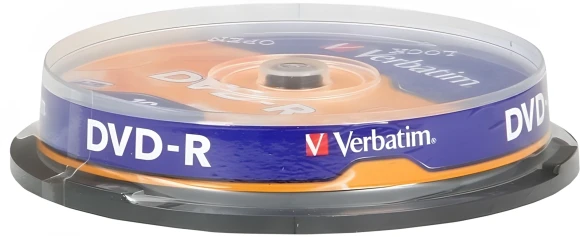Диск DVD-R Verbatim 4.7Gb 16x Cake Box (10шт) (43523)
