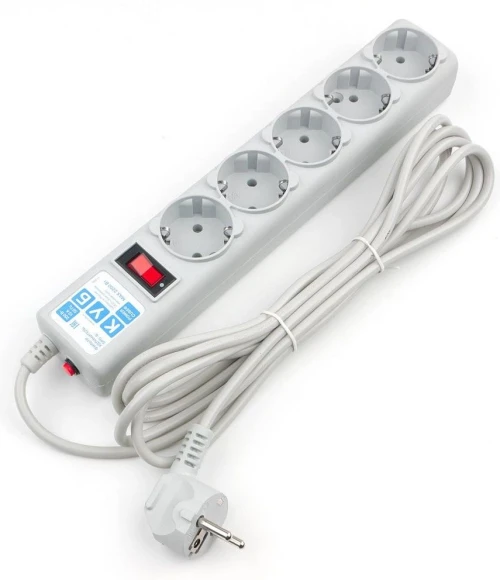 Сетевой фильтр Powercube SPG-B-6 1.9м (5 розеток) серый (коробка)