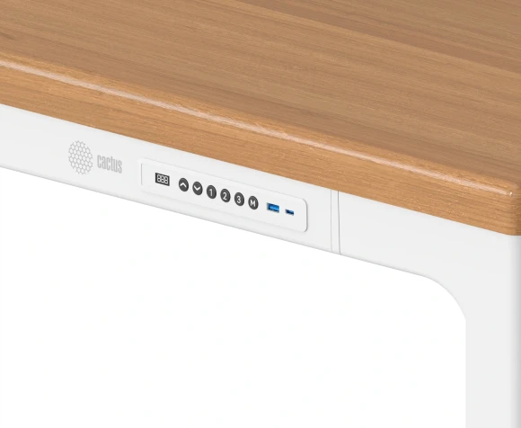 Стол для компьютера Cactus CS-ET-WWD электропривод столешница массив тропического дерева Сипо Махагони белый красное дерево каркас белый 160x75x80см