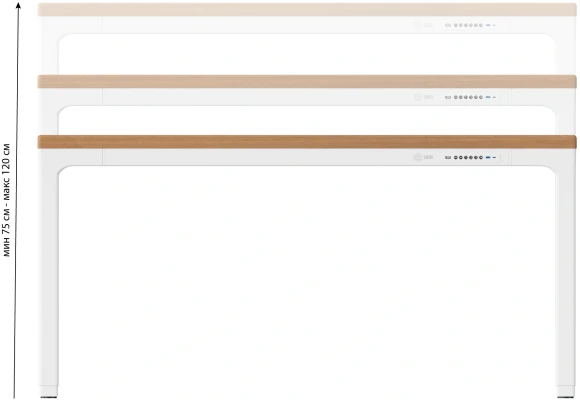 Стол для компьютера Cactus CS-ET-WWD электропривод столешница массив тропического дерева Сипо Махагони белый красное дерево каркас белый 160x75x80см