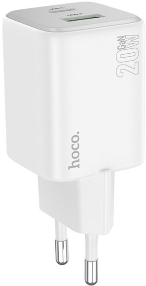 Сетевое зар./устр. Hoco N41 Almighty White 20W 3A (PD+QC+AFC) USB-A/Type-C универсальное белый Сетевое зар./устр. Hoco N41 Almighty White 20W 3A (PD+QC+AFC) USB-A/Type-C универсальное белый