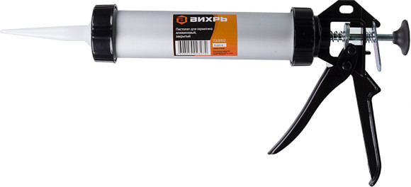 Пистолет для герметика Вихрь 73/3/6/2 механический закрытый серебристый/черный
