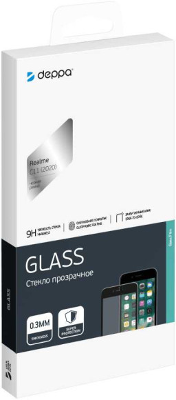 Защитное стекло для экрана Deppa черный для Realme C11 1шт. (62687)
