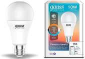Умная лампа Gauss IoT Smart Home E27 10Вт 1055lm Wi-Fi (упак.:1шт) (1080112) Умная лампа Gauss IoT Smart Home E27 10Вт 1055lm Wi-Fi (упак.:1шт) (1080112)