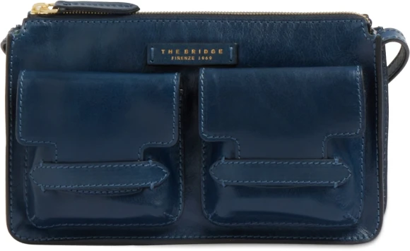 Сумка кросс-боди женская The Bridge Lucrezia 04150501/YH темно-синяя натур.кожа