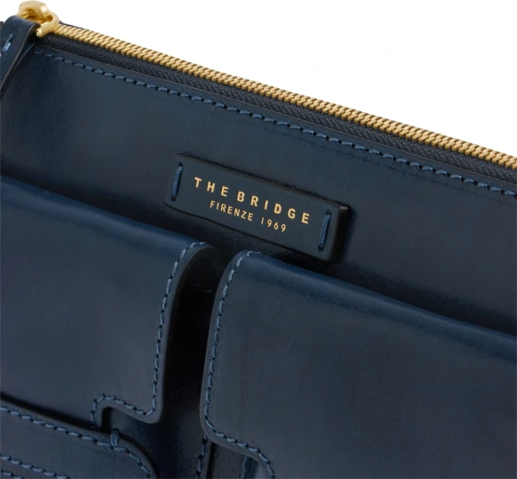 Сумка кросс-боди женская The Bridge Lucrezia 04150501/YH темно-синяя натур.кожа