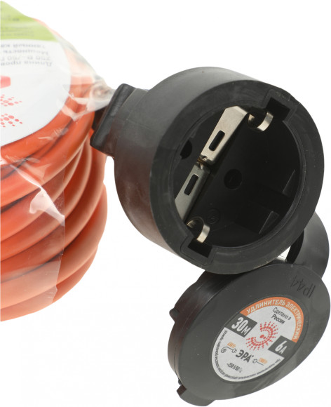 Удлинитель силовой Эра UPx-1e-3x0.75-30m-IP44 (Б0046812) 3x0.75кв.мм 1розет. 30м ПВС 6A без катушки оранжевый