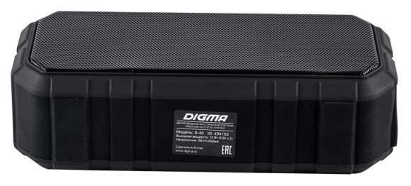 Колонка порт. Digma S-40 черный 10W 1.0 BT 2000mAh (SP4010B) Колонка порт. Digma S-40 черный 10W 1.0 BT 2000mAh (SP4010B)
