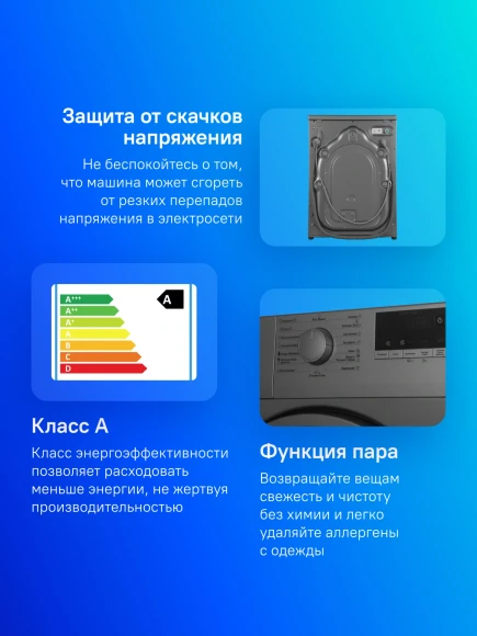 Стиральная машина Beko WSRE6512ZSS класс: A загр.фронтальная макс.:6кг серебристый