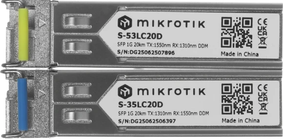 Трансивер MikroTik S-3553LC20D SM 1.25Гбит/с Трансивер MikroTik S-3553LC20D SM 1.25Гбит/с