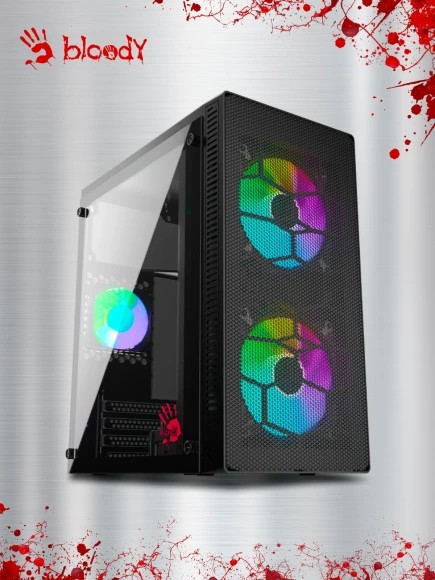 Корпус Bloody BD-CC101 черный без БП mATX 1x80mm 1x92mm 2x120mm 2xUSB2.0 1xUSB3.0 audio