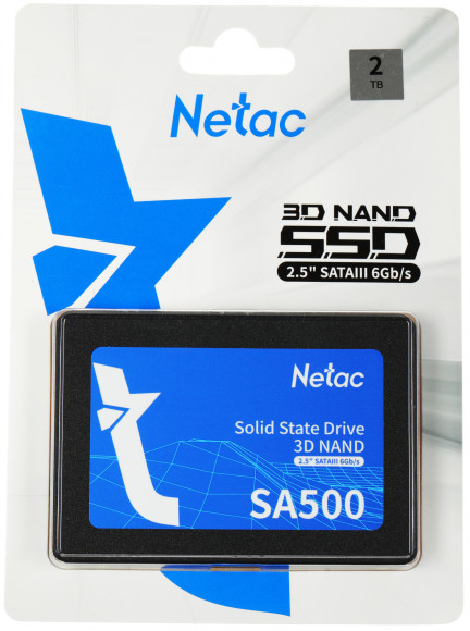 Накопитель SSD Netac SATA-III 2TB NT01SA500-2T0-S3X SA500 2.5" Накопитель SSD Netac SATA-III 2TB NT01SA500-2T0-S3X SA500 2.5"