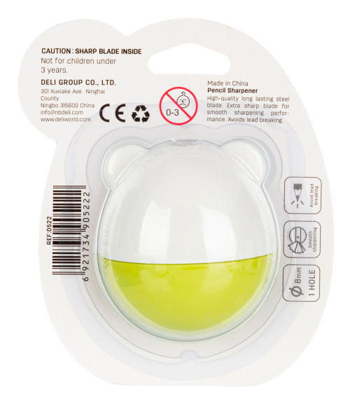 Точилка для карандашей ручная Deli E0522 Неваляшка E0522 1 отверстие пластик ассорти