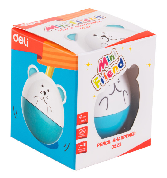 Точилка для карандашей ручная Deli E0522 Неваляшка E0522 1 отверстие пластик ассорти