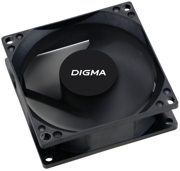 Вентилятор для корпуса Digma DFan-80 80х80x25 черный 3-pin 4-pin (Molex) 23дБ Ret