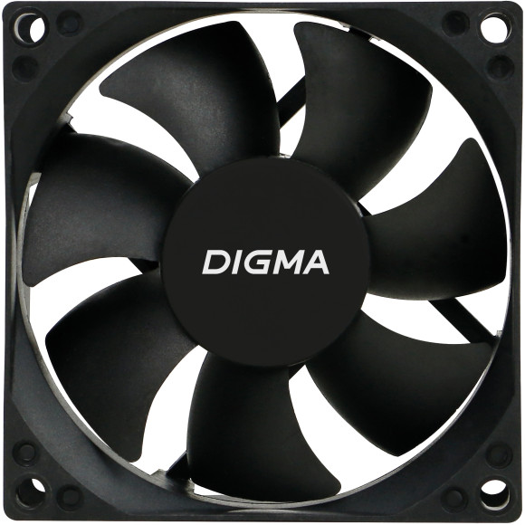 Вентилятор для корпуса Digma DFan-80 80х80x25 черный 3-pin 4-pin (Molex) 23дБ Ret