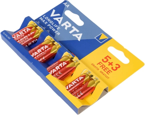 Батарея Varta LongLife Max Power Alkaline LR6 BL5+3 AA (8шт) блистер Батарея Varta LongLife Max Power Alkaline LR6 BL5+3 AA (8шт) блистер