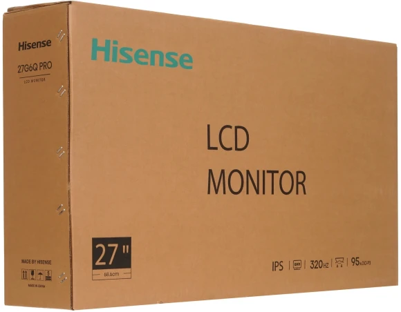 Монитор Hisense 27" 27G6Q PRO черный IPS LED 16:9 HDMI матовая HAS Piv 1000:1 320cd 89гр/89гр 2560x1440 320Hz FreeSync Premium DP QHD 5.5кг