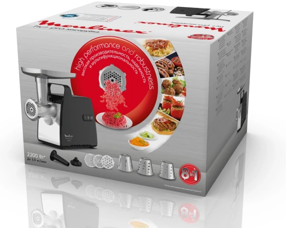 Мясорубка Moulinex ME558810 2200Вт черный/серый