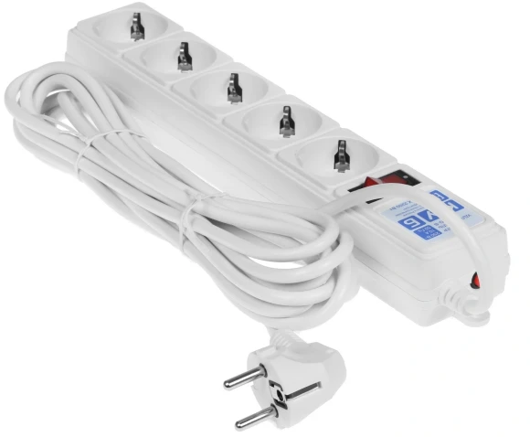 Сетевой фильтр Powercube SPG-B-15-WHITE 5м (5 розеток) белый (коробка)