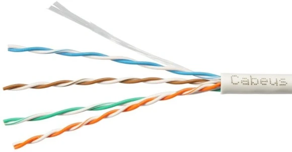 Кабель информационный Cabeus UTP-4P-CAT.5E-SOLID-ST-OUT кат.5E U/UTP 4 пары PE внешний 305м черный