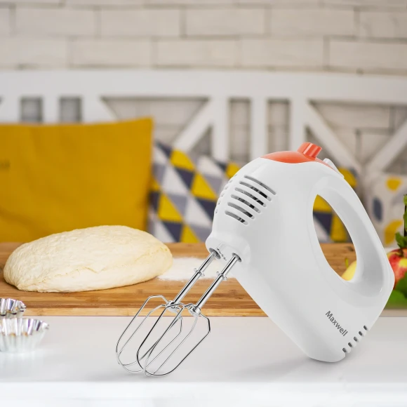 Миксер ручной Maxwell MW-1358 W 300Вт белый/оранжевый