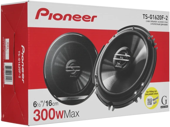 Колонки автомобильные Pioneer TS-G1620F-2 300Вт 89дБ 4Ом 16см (6дюйм) (ком.:2кол.) коаксиальные двухполосные