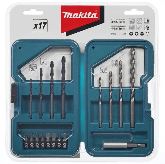 Набор оснастки Makita Square (D-40200) (17пред.) для шуруповертов/дрелей