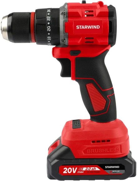 Дрель-шуруповерт Starwind CDB20-2.0/2hs1 40Вт аккум. патрон:быстрозажимной (кейс в комплекте)