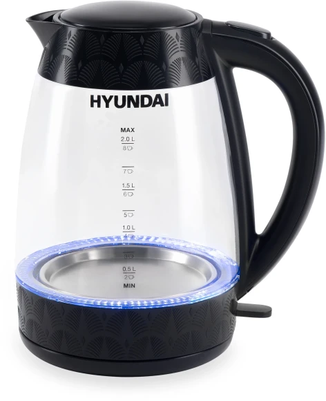 Чайник электрический Hyundai HYK-G4505 2л. 2200Вт черный корпус: стекло/пластик Чайник электрический Hyundai HYK-G4505 2л. 2200Вт черный корпус: стекло/пластик