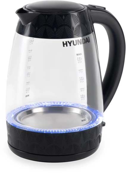 Чайник электрический Hyundai HYK-G4505 2л. 2200Вт черный корпус: стекло/пластик Чайник электрический Hyundai HYK-G4505 2л. 2200Вт черный корпус: стекло/пластик