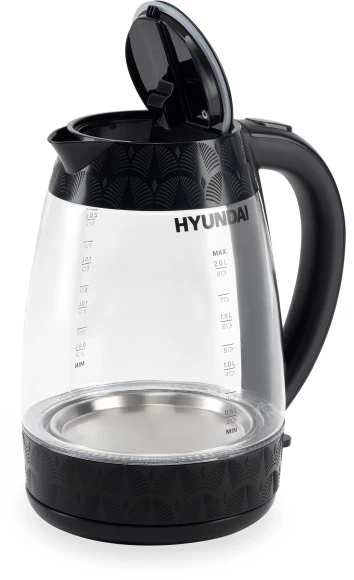 Чайник электрический Hyundai HYK-G4505 2л. 2200Вт черный корпус: стекло/пластик Чайник электрический Hyundai HYK-G4505 2л. 2200Вт черный корпус: стекло/пластик